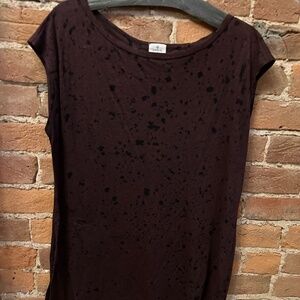 Evereve Asymetric Burgundy/Black Tunic Size S